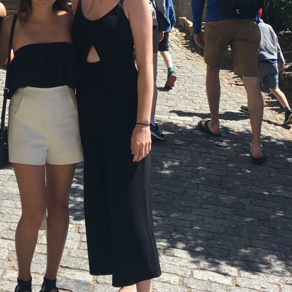 Pull&Bear Black Cutout Spaghetti Strap Jumpsuit L